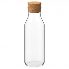 Бутылка с пробкой IKEA IKEA 365+ прозрачное стекло пробка 1 л (902.797.19)