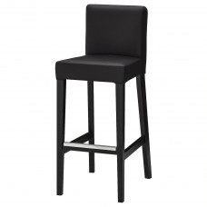 Барний стілець IKEA HENRIKSDAL коричнево-чорний чорний 74 см (903.199.18)
