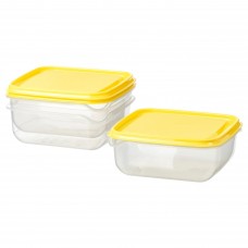 Харчовий контейнер IKEA PRUTA прозорий жовтий 0.6 л (903.358.43)