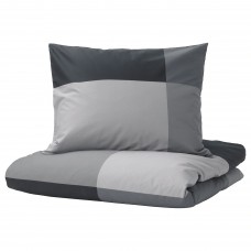Комплект постільної білизни IKEA BRUNKRISSLA чорний 150x200/50x60 см (903.755.46)