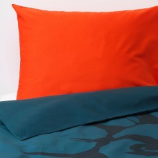 Комплект постельного белья IKEA URSKOG лев темно-синий 150x200/50x60 см (903.938.66)