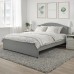 Каркас кровати с обивкой IKEA HAUGA серый 140x200 см (904.463.51)