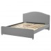 Каркас ліжка з оббивкою IKEA HAUGA сірий 140x200 см (904.463.51)