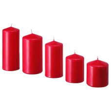 Неароматическая формовая свеча IKEA FENOMEN 5 шт. красный (904.665.08)