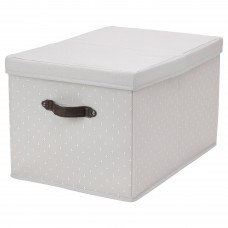 Коробка з кришкою IKEA BLADDRARE сірий із малюнком 35x50x30 см (904.744.00)