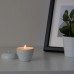 Ароматична свічка в металевому підсвічнику IKEA ANSPRAKSLOS яблуко і груша біла 9 см (904.882.04)