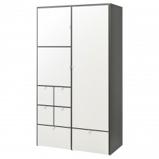 Гардероб IKEA VISTHUS сірий білий 122x59x216 см (904.934.46)