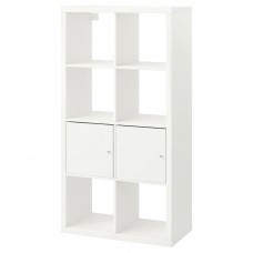 Стелаж з 2 вставками IKEA KALLAX білий 77x147 см (990.171.86)
