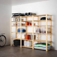 3 секції системи зберігання IKEA HEJNE сосна 230x50x171 см (990.314.08)