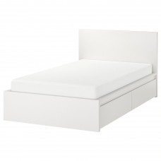 Каркас кровати IKEA MALM белый ламели LUROY 120x200 см (990.477.44)