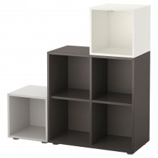 Комбінація шаф на ніжках IKEA EKET білий темно-сірий світло-сірий 105x35x107 см (991.908.50)