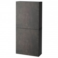 Навесной шкаф IKEA BESTA черно-коричневый темно-серый 60x22x128 см (992.063.04)