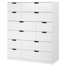 Комод на 12 відділень IKEA NORDLI білий 120x145 см (992.394.89)