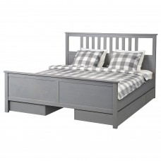 Каркас ліжка IKEA HEMNES сірий ламелі LEIRSUND 140x200 см (992.471.73)