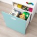 Шкафчик для игрушек на колесиках IKEA STUVA / FRITIDS белый голубой 60x50x64 см (992.795.88)