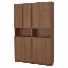 Книжный шкаф IKEA BILLY / OXBERG коричневый 160x30x237 см (992.807.61)