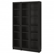 Шкаф книжный IKEA BILLY / OXBERG черно-коричневый 120x30x202 см (992.817.94)
