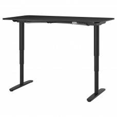 Письмовий стіл-трансформер IKEA BEKANT чорний 160x80 см (992.818.12)