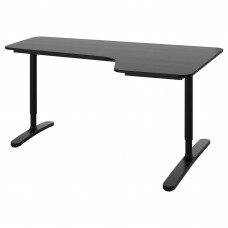 Кутовий правобічний письмовий стіл IKEA BEKANT чорний чорний 160x110 см (992.828.64)