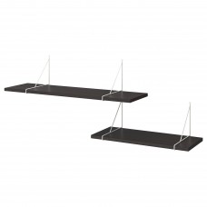 Комбинация навесных полок IKEA BERGSHULT / PERSHULT коричнево-чёрный белый 120x30 см (992.911.80)