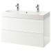 Шкаф для раковины IKEA GODMORGON / BRAVIKEN глянцевый белый 100x48x68 см (992.924.86)