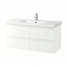 Шкаф для раковины IKEA GODMORGON / ODENSVIK глянцевый белый 123x49x64 см (992.931.41)