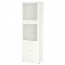 Комбінація шаф та стелажів IKEA BESTA білий 60x42x193 см (993.008.58)
