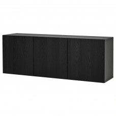 Комбінація настінних шаф IKEA BESTA чорно-коричневий 180x42x64 см (993.017.11)