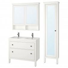 Комплект мебели для ванной IKEA HEMNES / ODENSVIK белый 103 см (993.044.65)