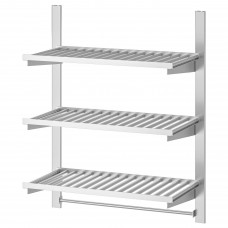 Комбинация навесных кухонных полок IKEA KUNGSFORS нержавеющая сталь (993.082.65)