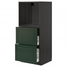 Модуль кухонної шафи IKEA METOD / MAXIMERA чорний темно-зелений 60x60x140 см (993.135.06)