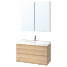 Комплект мебели для ванной IKEA GODMORGON / ODENSVIK беленый дуб 103 см (993.154.97)