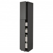 Модуль кухонної шафи IKEA METOD / MAXIMERA чорний темно-сірий 40x60x220 см (993.230.01)