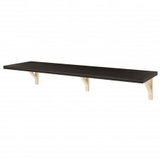 Полиця навісна IKEA BERGSHULT / SANDSHULT коричнево-чорний осика 120x30 см (993.260.14)