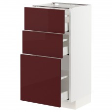 Підлогова кухонна шафа IKEA METOD / MAXIMERA білий глянцевий темний червоно-коричневий 40x37 см (993.276.31)
