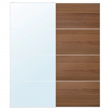 Пара раздвижных дверей IKEA AULI / MEHAMN зеркальное стекло коричневый 200x236 см (993.288.81)