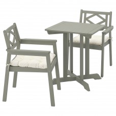 Стіл і 2 крісла з підлокітниками IKEA BONDHOLMEN сад балкон сірий бежевий (993.299.89)