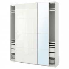 Гардероб IKEA PAX / FARVIK/AULI білий дзеркало 200x44x236 см (993.305.15)