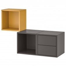 Комбінація настінних шаф IKEA EKET золотисто-коричневий темно-сірий 105x35x70 см (993.363.86)