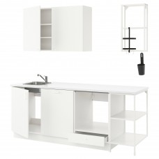 Кухня IKEA ENHET белый 223x63.5x222 см (993.377.34)