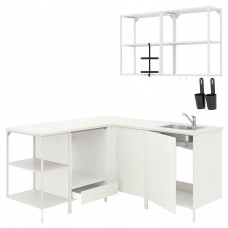 Угловая кухня IKEA ENHET белый (993.379.27)