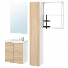 Комплект мебели для ванной IKEA ENHET / TVALLEN под дуб белый 64x33x65 см (993.383.28)