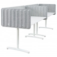 Стіл з стінкою IKEA BEKANT білий сірий 320x80 48 см (993.873.85)