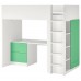Кровать-чердак с письменным столом IKEA SMASTAD белый 90x200 см (993.920.75)