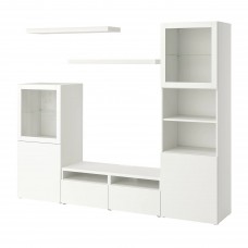 Комбинация шкафов под TV IKEA BESTA / LACK белый 240x42x193 см (993.986.85)