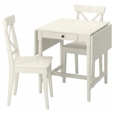 Стіл і 2 стільці IKEA INGATORP / INGOLF білий білий (994.004.95)