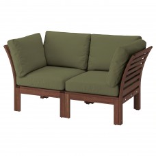 Модульный диван IKEA APPLARO коричневый темно-бежево-зеленый 160x80x84 см (994.138.55)