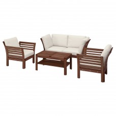 4-місний комплект садових меблів IKEA APPLARO коричневий бежевий (994.139.35)