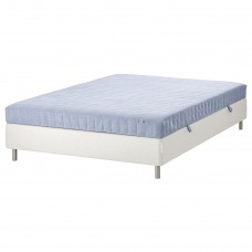 Континентальне ліжко IKEA ESPEVAR/VADSO білий твердий матрац світло-блакитний 140x200 см (994.147.51)