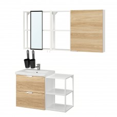 Комплект мебели для ванной IKEA ENHET / TVALLEN под дуб белый 102x43x65 см (994.199.18)